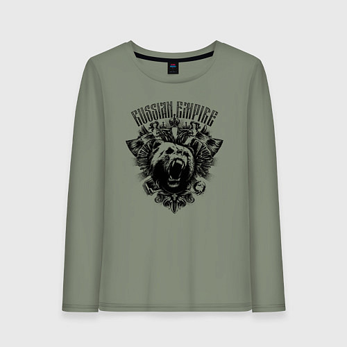 Женский лонгслив Российская Империя Медведь / Авокадо – фото 1