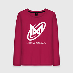 Лонгслив хлопковый женский Nigma Galaxy logo, цвет: маджента