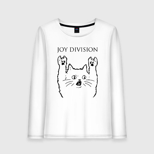 Женский лонгслив Joy Division - rock cat / Белый – фото 1