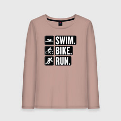 Женский лонгслив Swim bike run