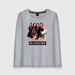 Лонгслив хлопковый женский Rose Blackpink kpop, цвет: меланж