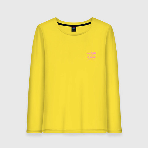 Женский лонгслив Black pink in your area - мини / Желтый – фото 1