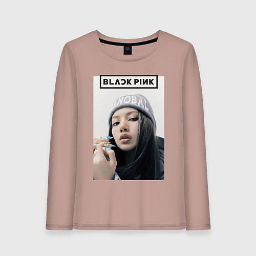 Женский лонгслив Джису блэкпинк / Пыльно-розовый – фото 1