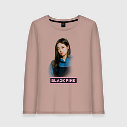 Лонгслив хлопковый женский Blackpink shut down, цвет: пыльно-розовый