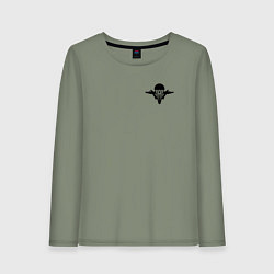 Лонгслив хлопковый женский ВДВ символ логотип, цвет: авокадо