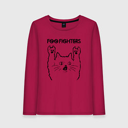 Лонгслив хлопковый женский Foo Fighters - rock cat, цвет: маджента