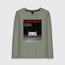 Лонгслив хлопковый женский Honda Integra Type-R обложка, цвет: авокадо