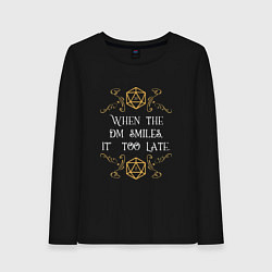 Лонгслив хлопковый женский When the DM Smiles, цвет: черный