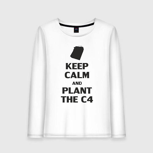 Женский лонгслив Plant c4 - Counter Strike meme / Белый – фото 1