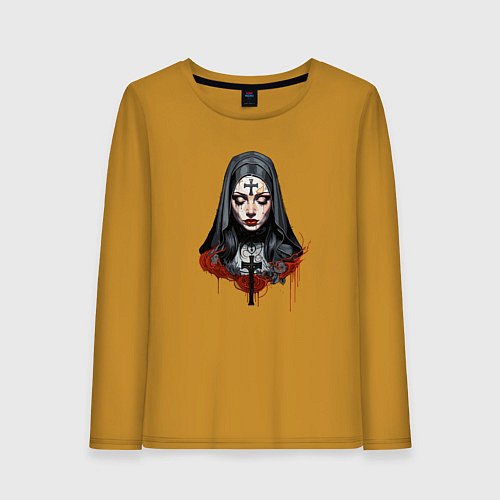 Женский лонгслив Evil Nun / Горчичный – фото 1