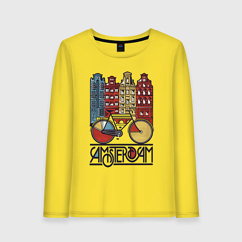 Женский лонгслив Amsterdam bike / Желтый – фото 1