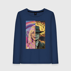 Лонгслив хлопковый женский Barbie Oppenheimer, цвет: тёмно-синий