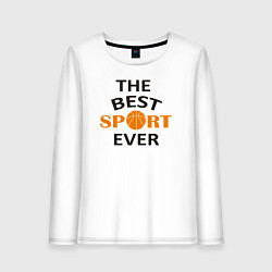 Лонгслив хлопковый женский Лучший вид спорта, цвет: белый