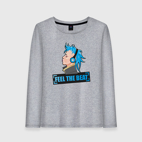 Женский лонгслив Чувствуй бит / Меланж – фото 1