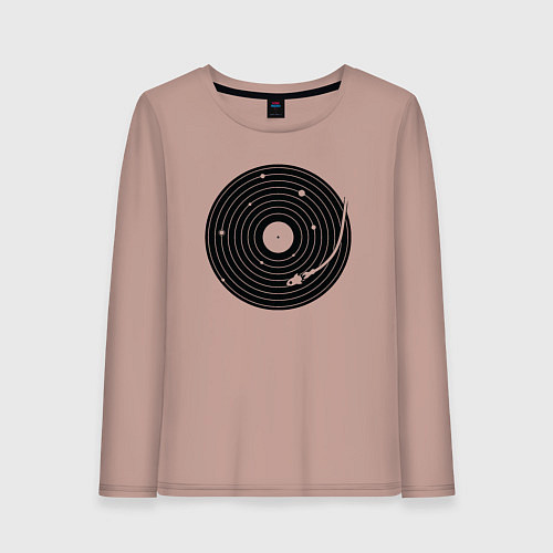 Женский лонгслив Космический винил / Пыльно-розовый – фото 1