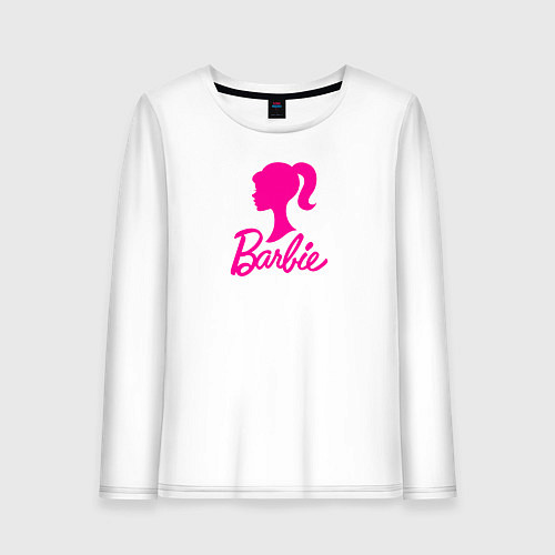 Женский лонгслив Розовый логотип Барби / Белый – фото 1