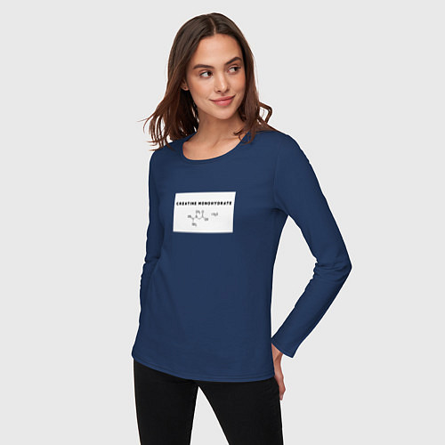 Женский лонгслив Креатин моногидрат / Тёмно-синий – фото 3