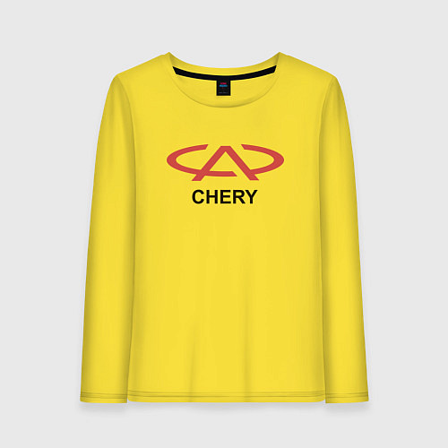 Женский лонгслив Chery Logo / Желтый – фото 1