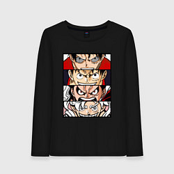 Лонгслив хлопковый женский Луффи пятый гир - One Piece, цвет: черный