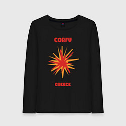 Лонгслив хлопковый женский Корфу - Греция, цвет: черный