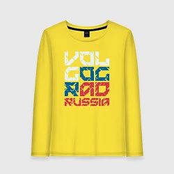 Лонгслив хлопковый женский Россия Волгоград, цвет: желтый