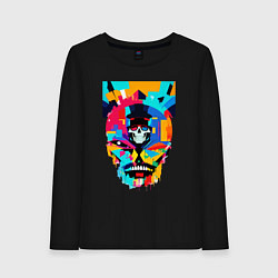 Женский лонгслив Funny skull - pop art