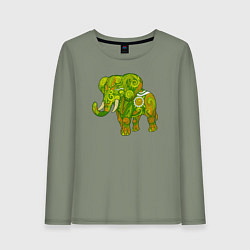 Лонгслив хлопковый женский Зелёный слон, цвет: авокадо