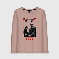 Лонгслив хлопковый женский Depeche Mode 2023 Memento Mori - Dave & Martin 03, цвет: пыльно-розовый