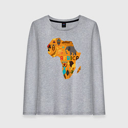 Лонгслив хлопковый женский Красочная Африка, цвет: меланж