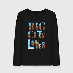 Лонгслив хлопковый женский Big city lover Moscow, цвет: черный