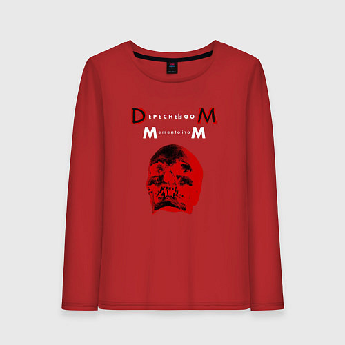 Женский лонгслив Depeche Mode 2023 Memento Mori - Red Skull 01 / Красный – фото 1