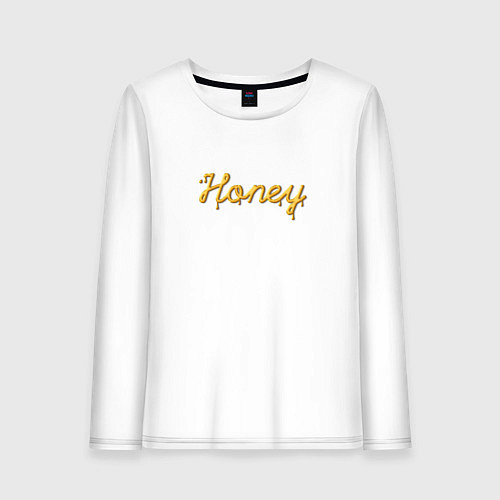 Женский лонгслив Медовый шрифт Honey / Белый – фото 1
