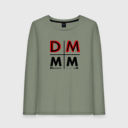 Лонгслив хлопковый женский Depeche Mode - Memento Mori Logo DM, цвет: авокадо