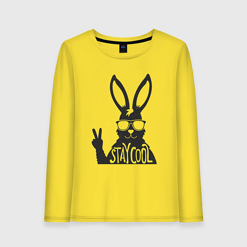 Женский лонгслив Stay cool rabbit / Желтый – фото 1