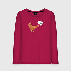 Лонгслив хлопковый женский Злая курица с прикольной надписью, цвет: маджента