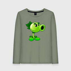 Лонгслив хлопковый женский Повторитель горохострел, цвет: авокадо