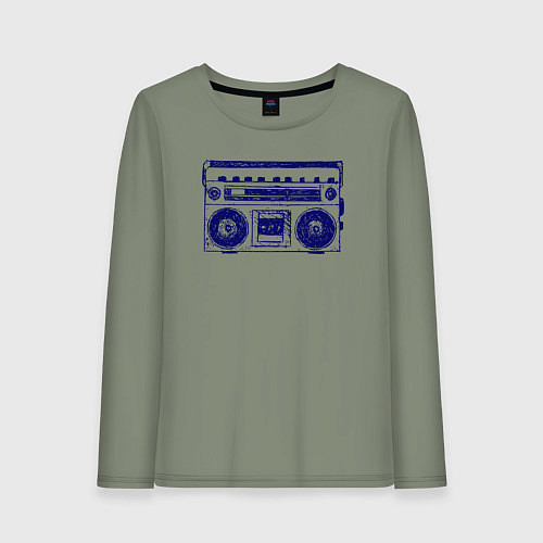 Женский лонгслив Магнитофон / Авокадо – фото 1