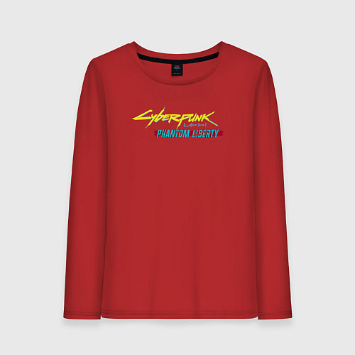 Женский лонгслив Cyberpunk 2077 phantom liberty logo v1 / Красный – фото 1