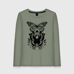 Женский лонгслив Две бабочки - татуировка