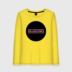 Лонгслив хлопковый женский Black pink - logotype - group - South Korea, цвет: желтый
