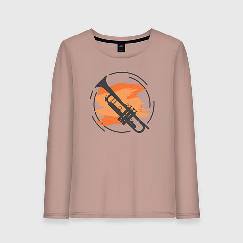 Женский лонгслив Jazz trumpet / Пыльно-розовый – фото 1