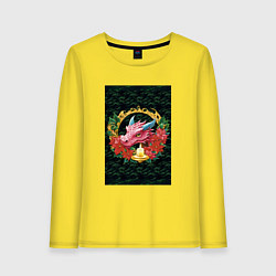 Лонгслив хлопковый женский Drakon, цвет: желтый