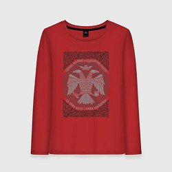 Лонгслив хлопковый женский Герб Российской империи, цвет: красный