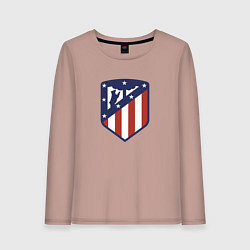 Лонгслив хлопковый женский Atletico Madrid FC, цвет: пыльно-розовый