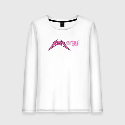 Женский лонгслив Kenergy - metallica and barbie style / Белый – фото 1