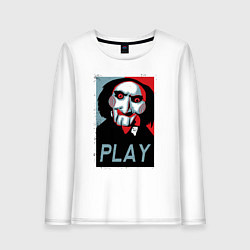Лонгслив хлопковый женский Play saw, цвет: белый