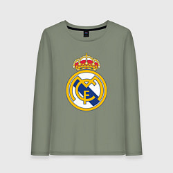 Лонгслив хлопковый женский Real madrid fc sport, цвет: авокадо