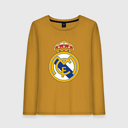 Лонгслив хлопковый женский Real madrid fc sport, цвет: горчичный