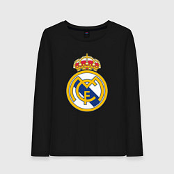 Лонгслив хлопковый женский Real madrid fc sport, цвет: черный