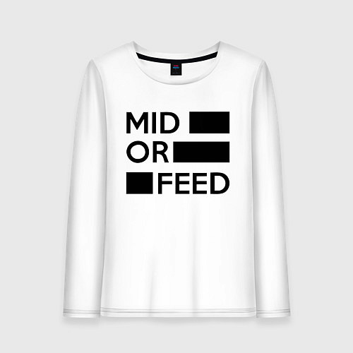 Женский лонгслив Mid or feed / Белый – фото 1